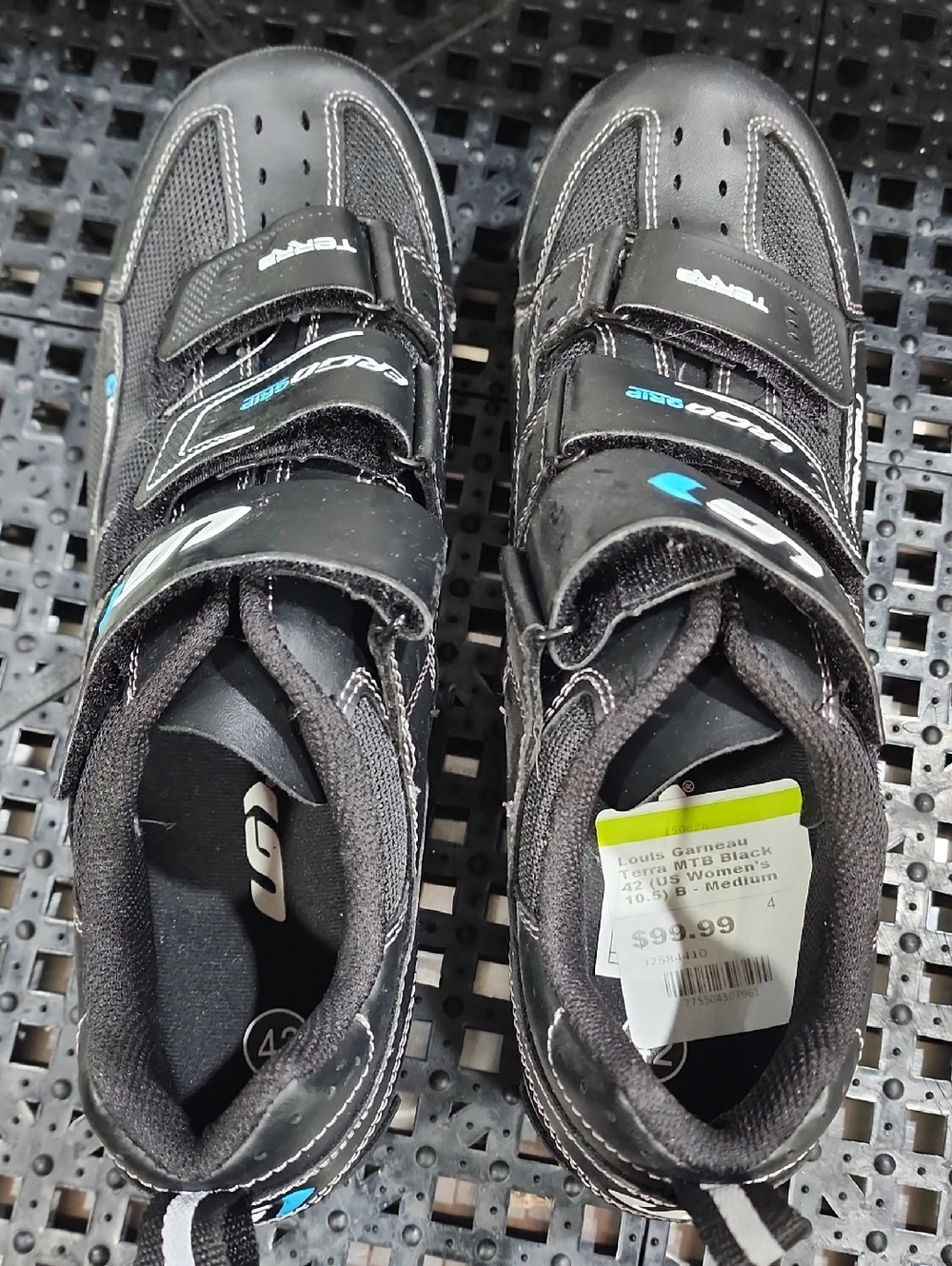 Louis Garneau Women's Black MTB Cycling Shoes - Velcro Closure With Clips